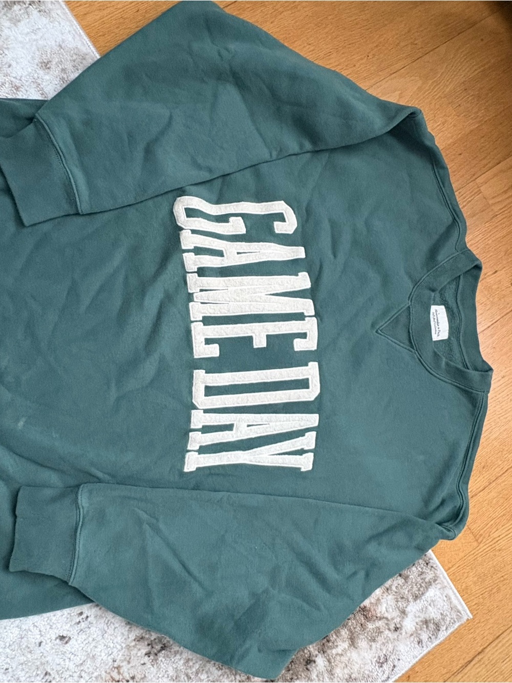 Abercrombie & Fitch Teal Green 'SAME DAY' Crewneck Sweatshirt